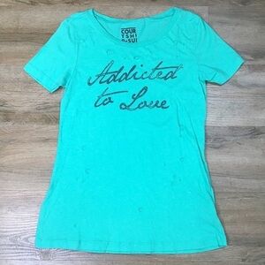 PacSun Shirt Size L Courtship & Suitors Shirt Graphic Addicted To Love Distress